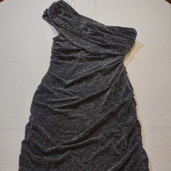 MAURICES black and silver one shoulder sleeveless sheath formal dress - Picture 1 of 8